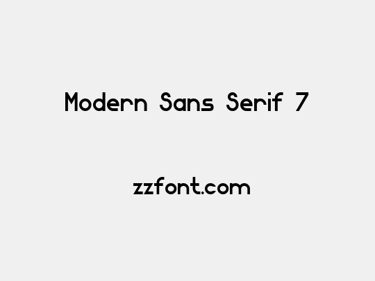 Modern Sans Serif 7