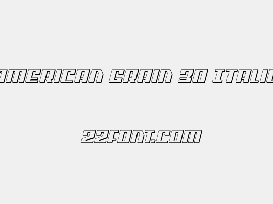 American Grain 3D Italic