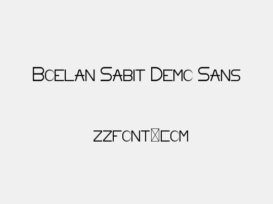 Boelan Sabit Demo Sans