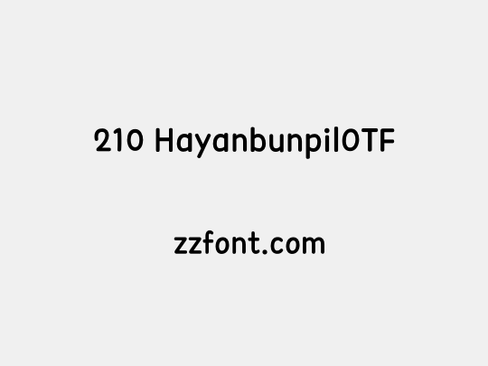 210 HayanbunpilOTF