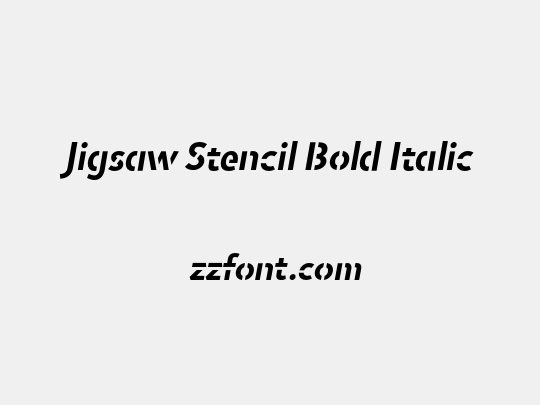 Jigsaw Stencil Bold Italic