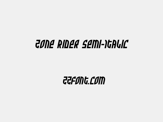 Zone Rider Semi-Italic