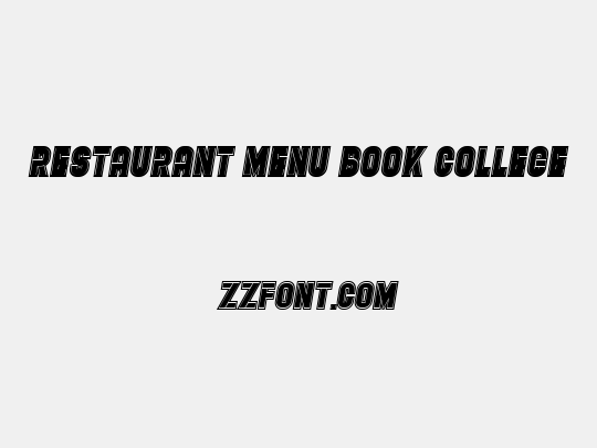 Restaurant Menu Book College
