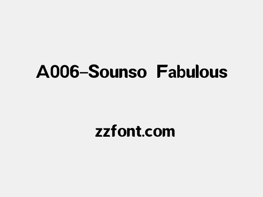 A006-Sounso Fabulous