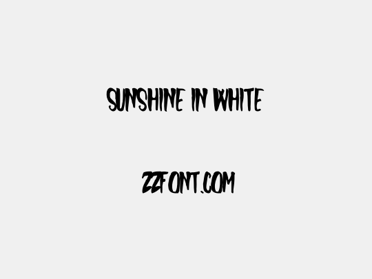 Sunshine In White