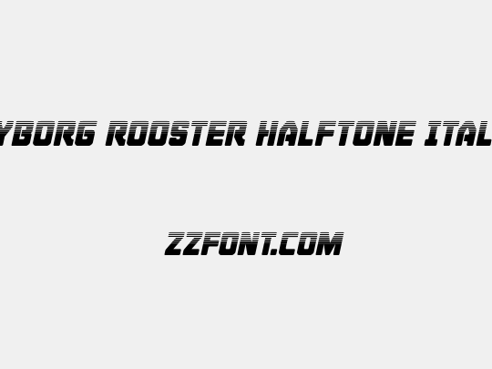 Cyborg Rooster Halftone Italic