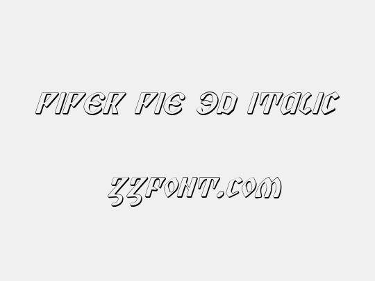 Piper Pie 3D Italic