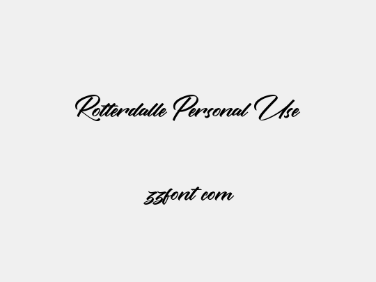 Rotterdalle Personal Use