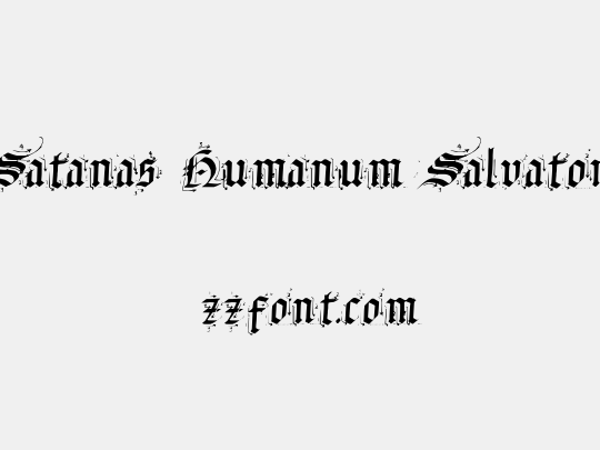 Satanas Humanum Salvator