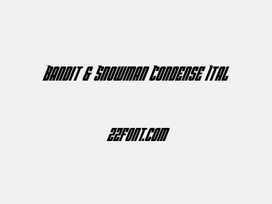 Bandit & Snowman Condense Ital