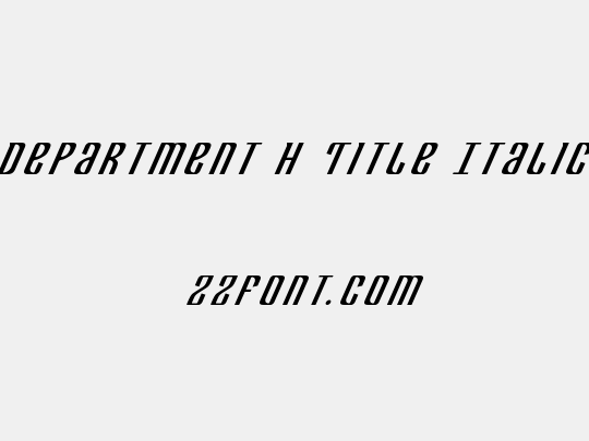 Department H Title Italic