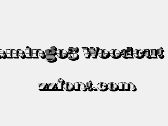 Fat Flamingo5 Woodcut Black