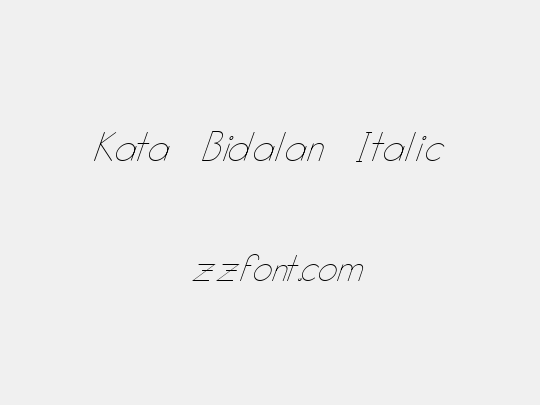 Kata Bidalan Italic