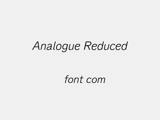 Analogue Reduced