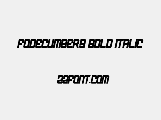 FODECUMBERS BOLD ITALIC