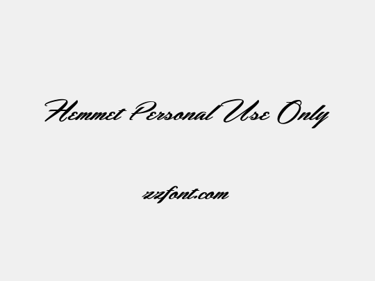 Hemmet Personal Use Only