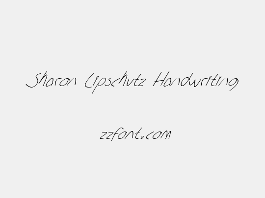 Sharon Lipschutz Handwriting