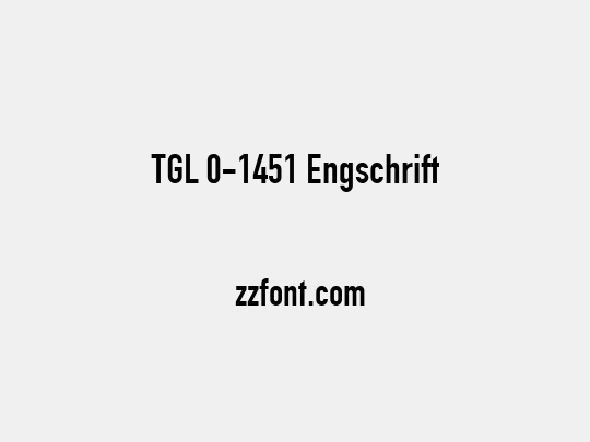 TGL 0-1451 Engschrift