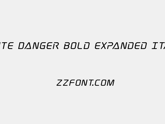 Elite Danger Bold Expanded Italic