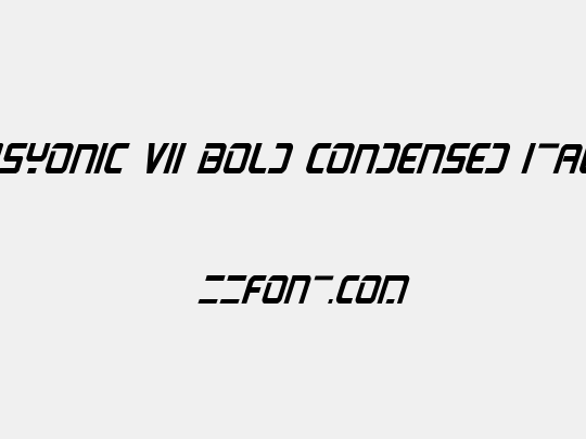 PsYonic VII Bold Condensed Italic