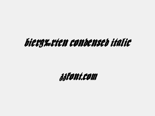 Bierg‰rten Condensed Italic