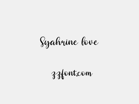 Syahrine love