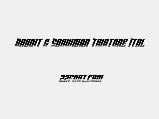Bandit & Snowman Twotone Ital