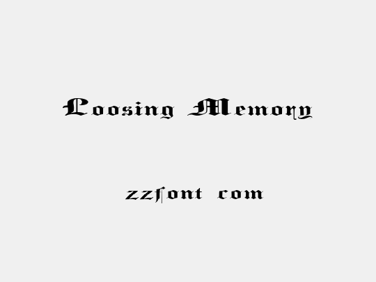 Loosing Memory