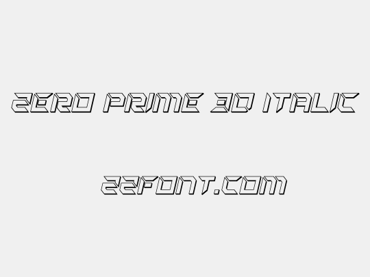 Zero Prime 3D Italic