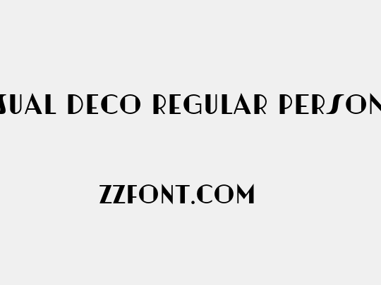 Artisual Deco Regular PERSONAL USE ONLY PERSONAL USE ONLY