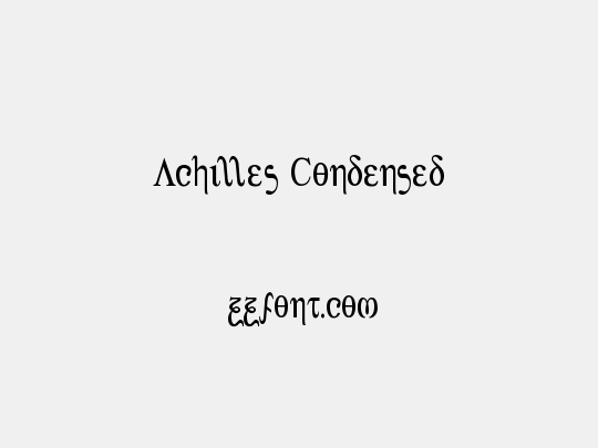 Achilles Condensed