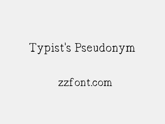 Typist's Pseudonym