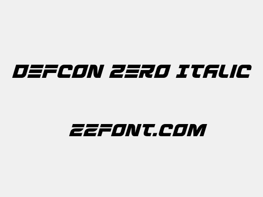 Defcon Zero Italic