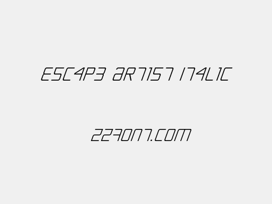 Escape Artist Italic