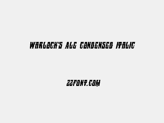 Warlock's Ale Condensed Italic