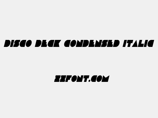 Disco Deck Condensed Italic