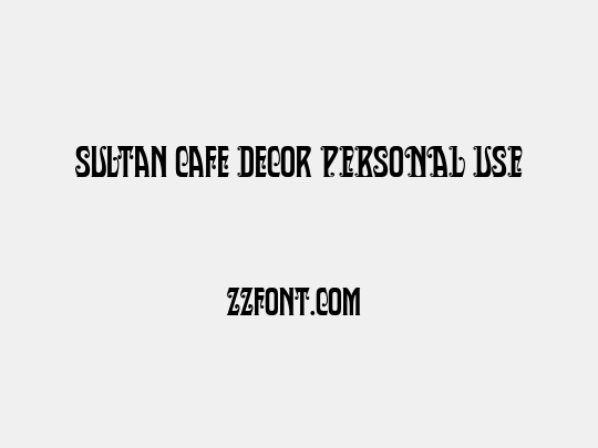 Sultan Cafe Decor PERSONAL USE