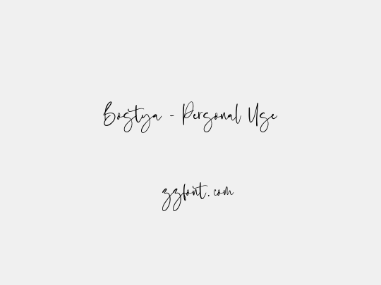Bostya - Personal Use