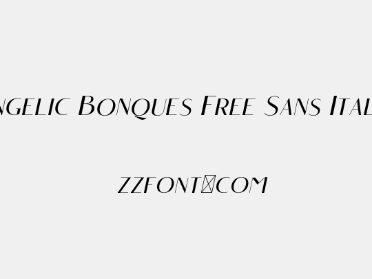 Angelic Bonques Free Sans Italic