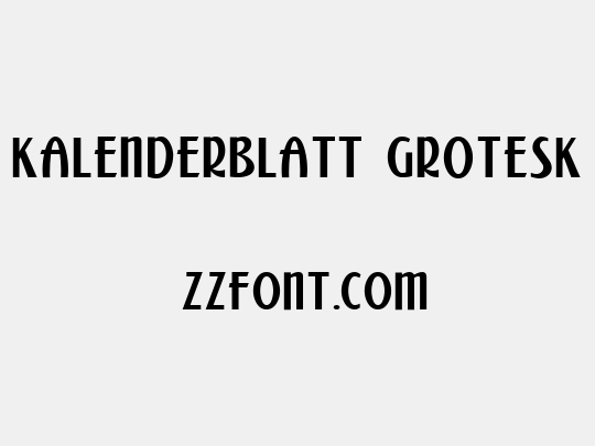 Kalenderblatt Grotesk