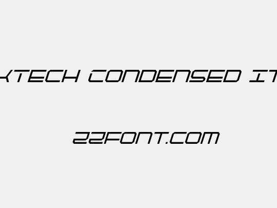 QuickTech Condensed Italic