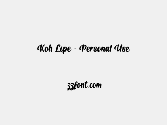 Koh Lipe - Personal Use