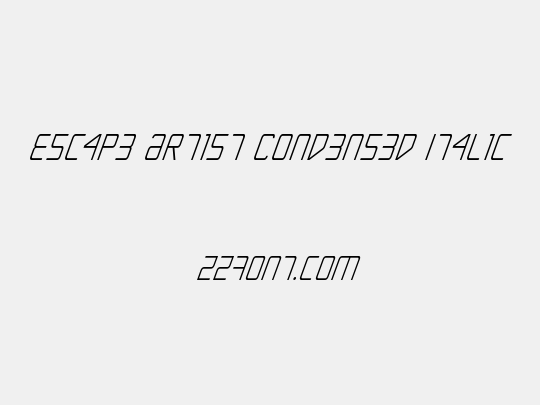 Escape Artist Condensed Italic
