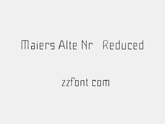 Maiers Alte Nr.8 Reduced