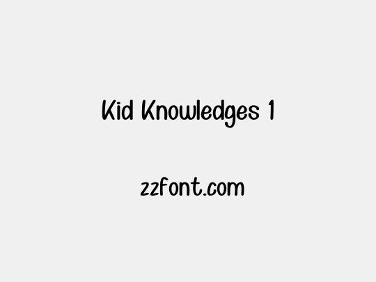 Kid Knowledges 1