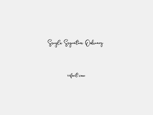 Single Signature Ordinary