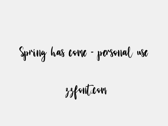 Spring has come - personal use