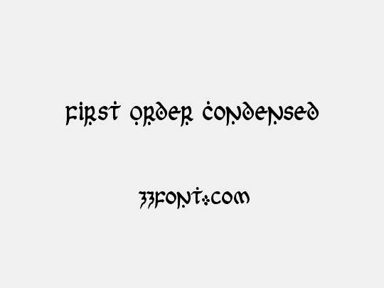 First Order Condensed
