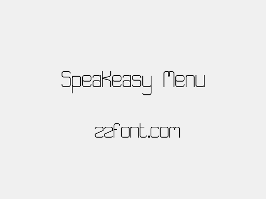 Speakeasy Menu