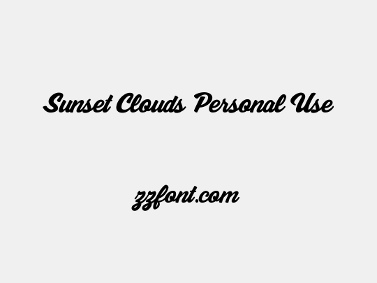 Sunset Clouds Personal Use